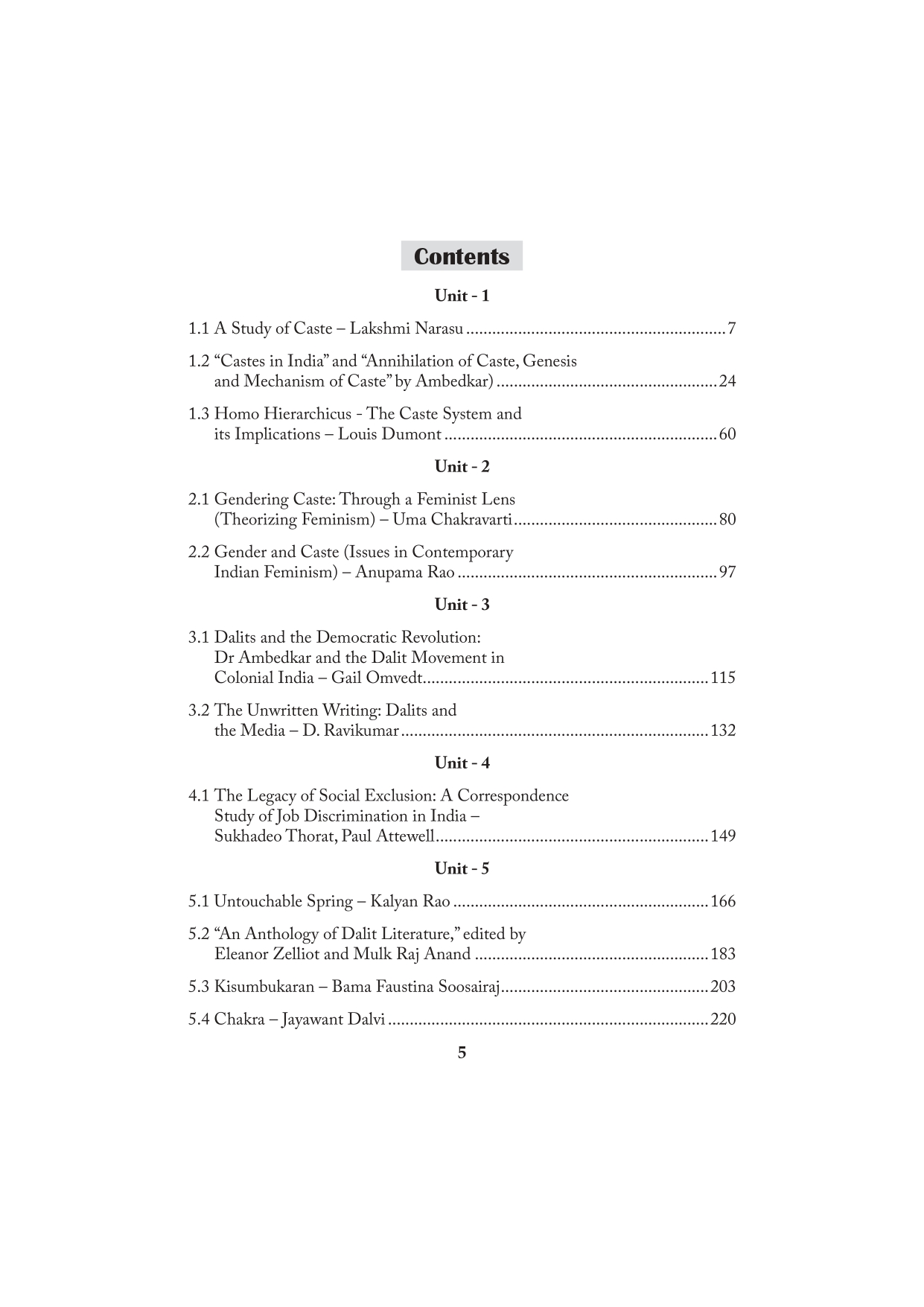 Literature of the Marginalized in India - PG - Sem 3 - Annamalai University
